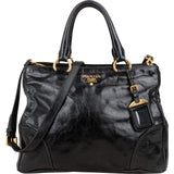 Prada Vitello Shine Leather Large Tote Handbag