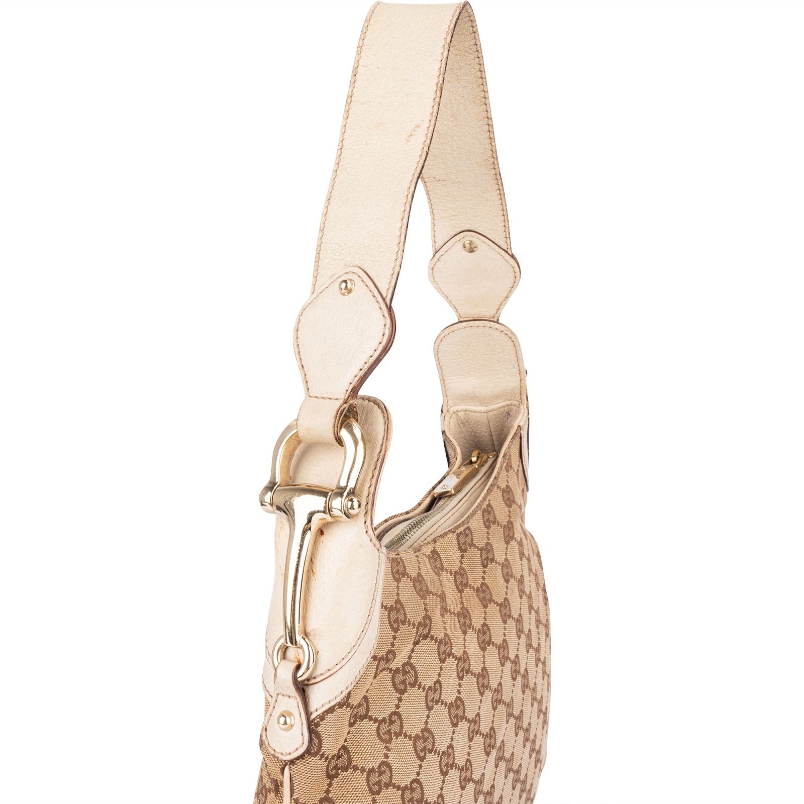 [🔄️B24 / F39] Gucci Monogram GG Canvas Abbey D-Ring Hobo Shoulder Bag - vintageandkickz