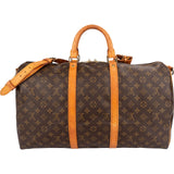 Louis Vuitton Monogram Canvas Keepall 50 Bandoulière Travel Bag