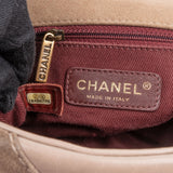 Chanel Suede Leather Chevron Patchwork Single Flap Shoulder Bag