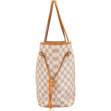 Louis Vuitton Monogram Damier Azur Canvas Neverfull MM Shoulder Bag