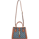 Gucci Monogram GG Denim Jackie 1961 Tote Crossbody Handbag
