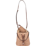 Coach Monogram Signature Canvas Small Drawstring Bucket Crossbody Bag