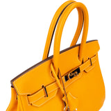 Hermès Jaune D`Or / Orange Verso Epsom Gold Birkin 30 Handbag