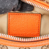 Gucci x The North Face Orange Leather Monogram GG Canvas Belt Bum Bag Crossbody Bag
