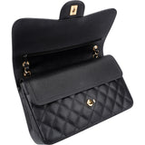 Chanel Quilted Caviar Leather Jumbo Double Flap Crossbody Bag