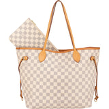 Louis Vuitton Monogram Damier Azur Canvas Neverfull MM Shoulder Bag