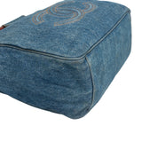 Chanel Denim CC Tortoise Handle Tote Handbag