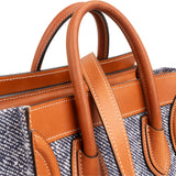 Celine Cotton & Leather Nano Luggage Handbag