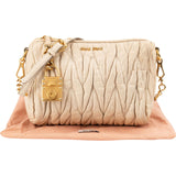 Miu Miu Matelassé Leather Padlock Shoulder Bag