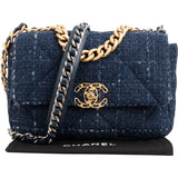 Chanel 19 Quilted Tweed Medium Single Flap Crossbody Bag