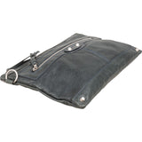 Balenciaga Dark Green Arena Leather City Pochette Clutch