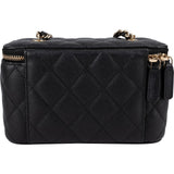Chanel Quilted Caviar Leather Vanity Case Crossbody Bag