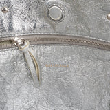 Balenciaga Metallic Crinkled Leather Small City Crossbody Handbag