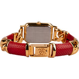 Loewe Gold Tone Chain Link Leather Watch