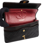 [🔄️B11 / F28] Chanel Quilted Lambskin Medium Double Flap Shoulder Bag - vintageandkickz