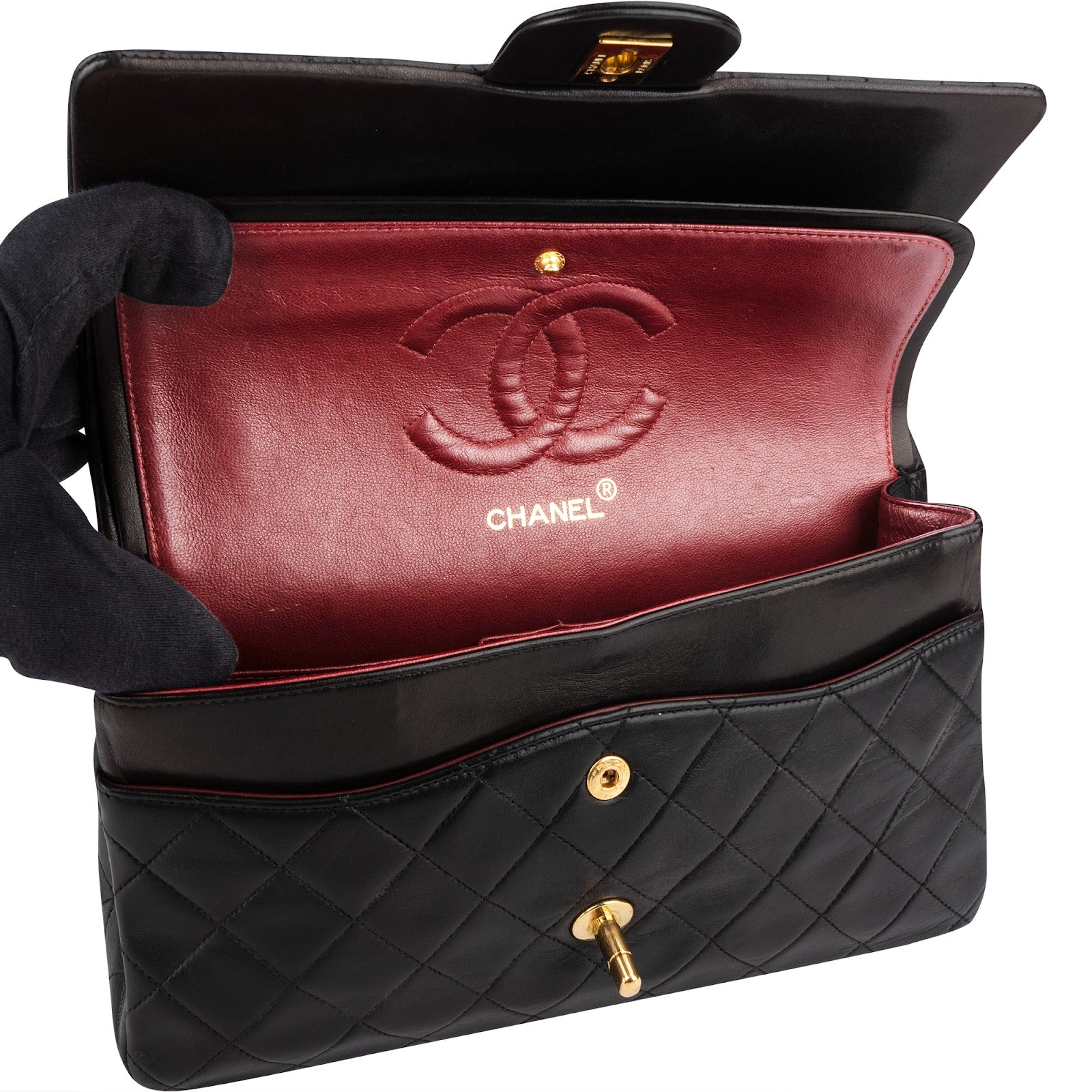 [🔄️B11 / F28] Chanel Quilted Lambskin Medium Double Flap Shoulder Bag - vintageandkickz