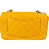 Chanel Quilted Lambskin Palladium Mini Rectangular Single Flap Crossbody Bag