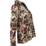 Gucci Beige Multicolor Floral Snake Print Silk Longsleeve Bow Blouse (IT40)
