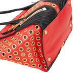 Miu Miu Bicolor Leather Biker Tote Handbag