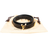 Louis Vuitton Noir Leather LV Pyramide Belt (75 / 30) M9575