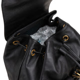 Gucci Noir Calfskin Leather Bamboo Backpack