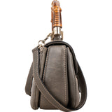 Gucci Grey Pebbled Leather Beijing 2010 Edition New Bamboo Top Handle Tassel Handbag