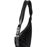 Gucci Monogram GG Suede Half-Moon Hobo Shoulder Bag