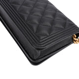 Chanel Quilted Caviar Leather Boy Wallet On Chain Crossbody Bag