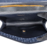 Christian Dior Blue Oblique Monogram Single Enevelope Flap Shoulder Bag