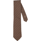 Hermès Brown Striped Silk Tie Krawatte
