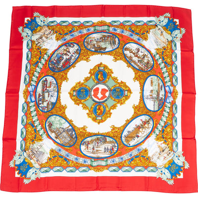 Hermès L'Entente Cordiale Silk Carre 90 Scarf Tuch