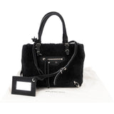 Balenciaga Shearling & Suede Mini Classic City Handbag
