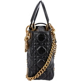 Christian Dior Crinkled Quilted Lambskin Lady Dior Handbag