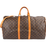 Louis Vuitton Monogram Canvas Keepall 55 Bandoulière Travel Bag