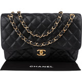 Chanel Quilted Caviar Leather Jumbo Double Flap Crossbody Bag