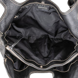 Miu Miu Black Grained Leather Knot Shoulder Bag