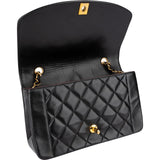 Chanel Quilted Lambskin 24K Gold Diana Single Flap Crossbody Bag