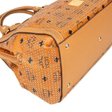 [🔄️B14 / F19] MCM Monogram Visetos Studded Boston Bag Medium Handbag - vintageandkickz