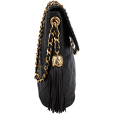 Chanel Quilted Lambskin CC Tassel Single Flap Crossbody Bag