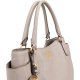 Prada Grey Vitello Daino Tote Handbag
