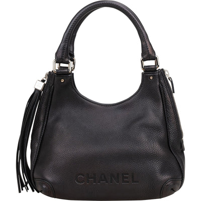 Chanel Grained Calfskin Tassel Hobo Shoulder Bag