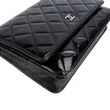 Chanel Quilted Patent Leather Wallet on Chain Crossbody Bag