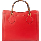 Gucci Grained Leather Bamboo Handle Handbag