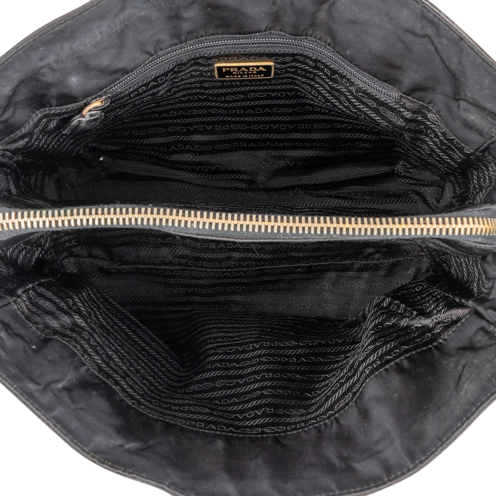 Prada Nylon and Leather Chain Tote Shoulder Bag - vintageandkickz