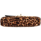 Prada Cavallino Hair Animal Print Leopard Double Flap Shoulder Bag