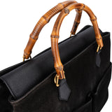 Gucci Suede Bamboo Handle Tote Handbag