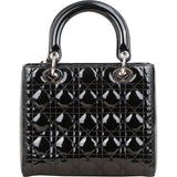 Cristian Dior Quilted Patent Cannage Lady Dior Handbag