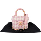 Chanel Quilted Tweed Top Handle CC Vanity Case Crossbody Bag