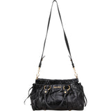 Miu Miu Black Vitello Lux Leather Satchel Handbag